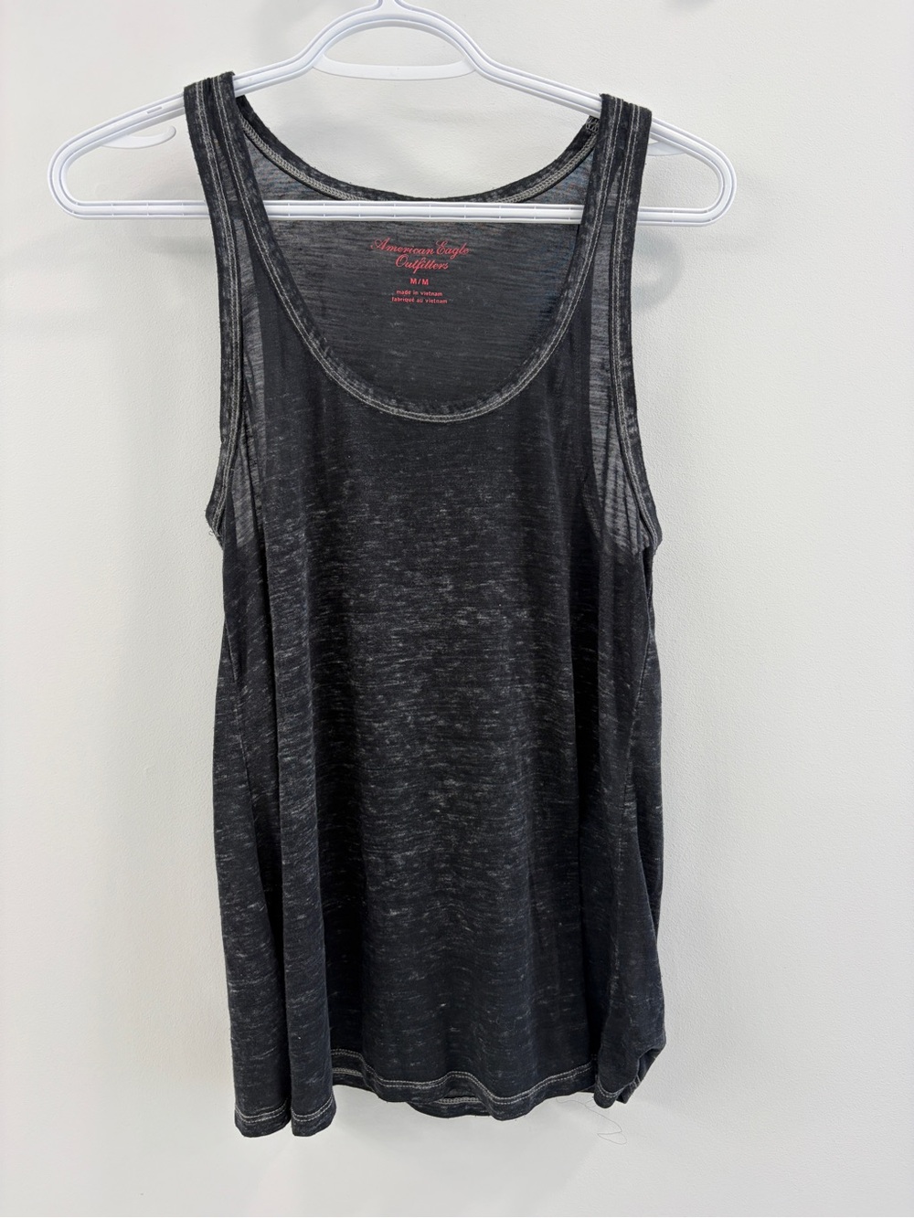 American Eagle Outfitters Black Burnout Tank Top - Medium